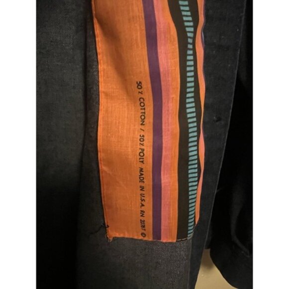 Vtg Calvin Klein Denim Duster Jacket Southwest Custom Tribal Native Am Women's L - Picture 14 of 16